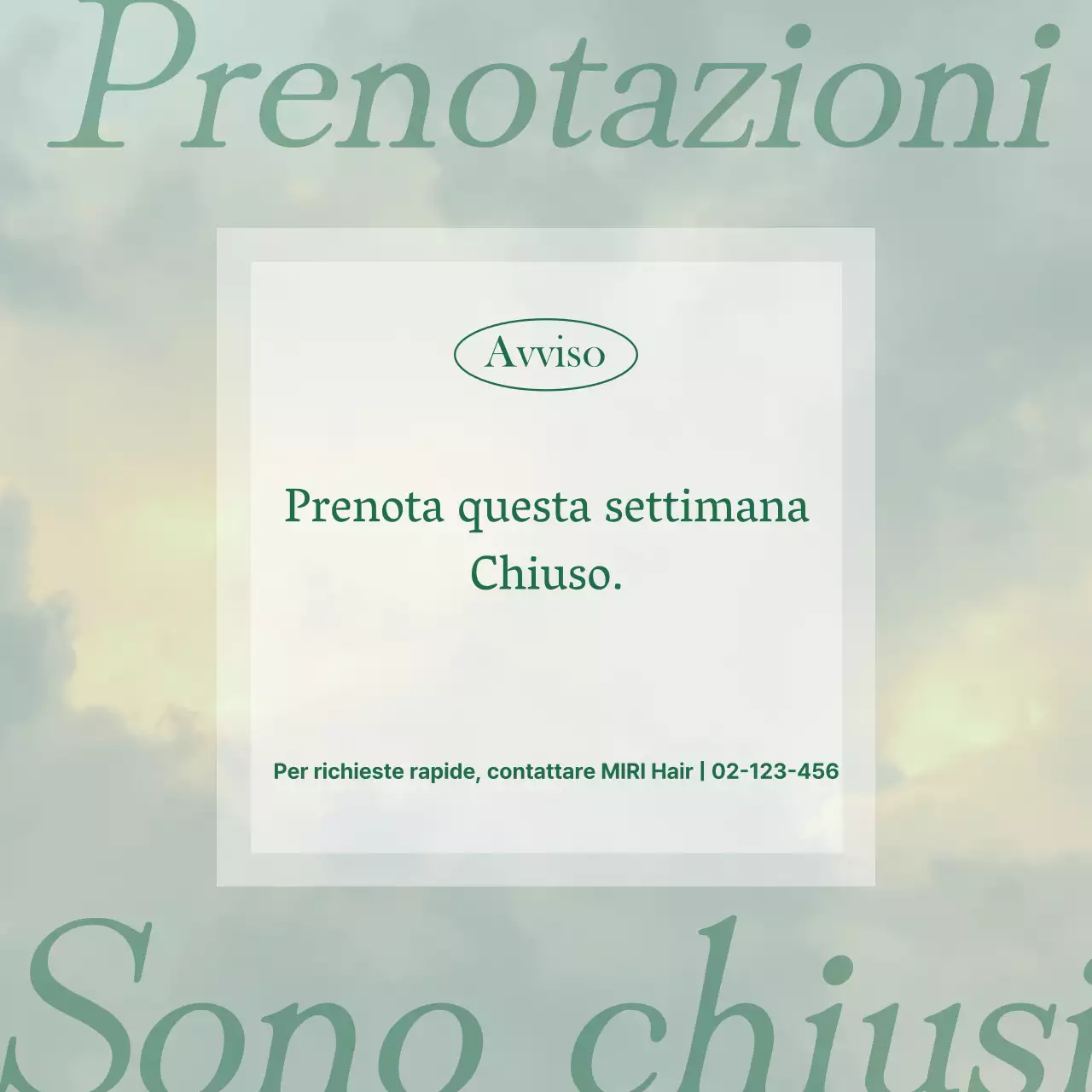 Un annuncio di chiusura della prenotazione verde lime e minimalista