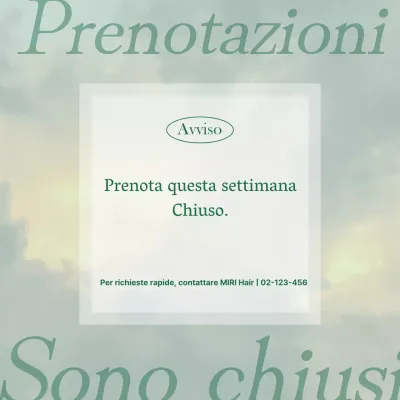 Un annuncio di chiusura della prenotazione verde lime e minimalista