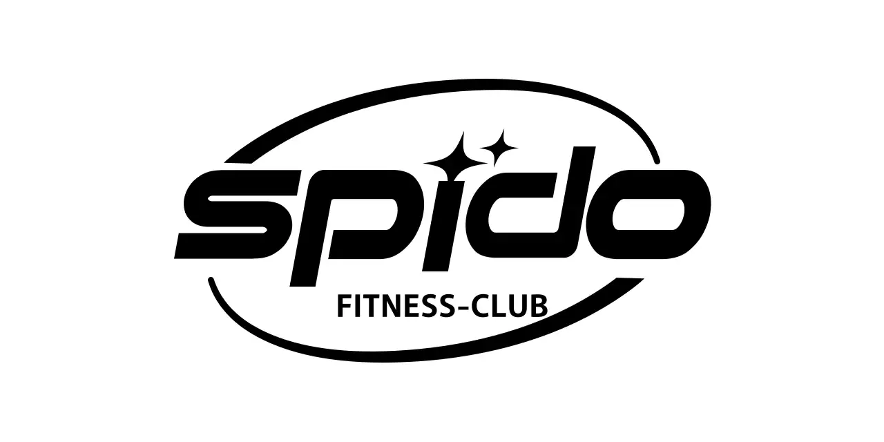 Gebogenes geometrisches Symbol in Form eines Fitnessstudios