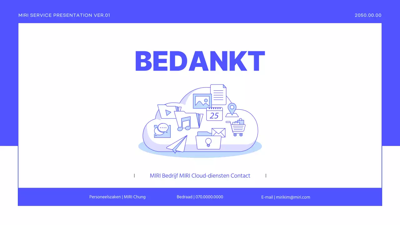 Een eenvoudige, paarse zakelijke serviceprospectus