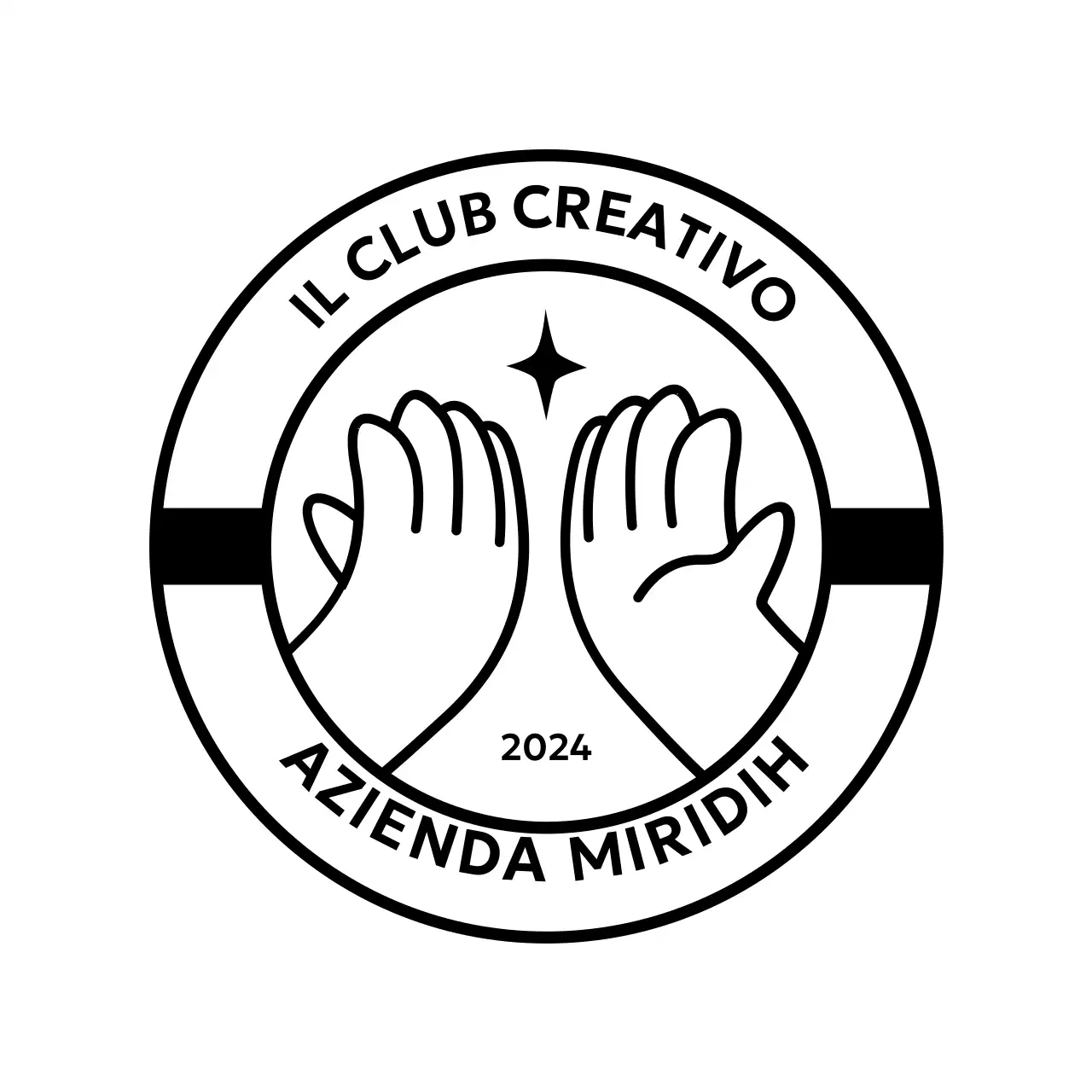 Logo stampato con mani che si danno il cinque