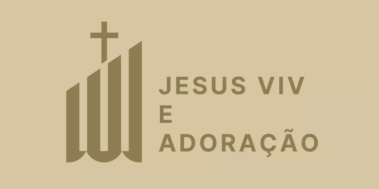 Logótipo de tipografia religiosa com ilustração simples de um edifício