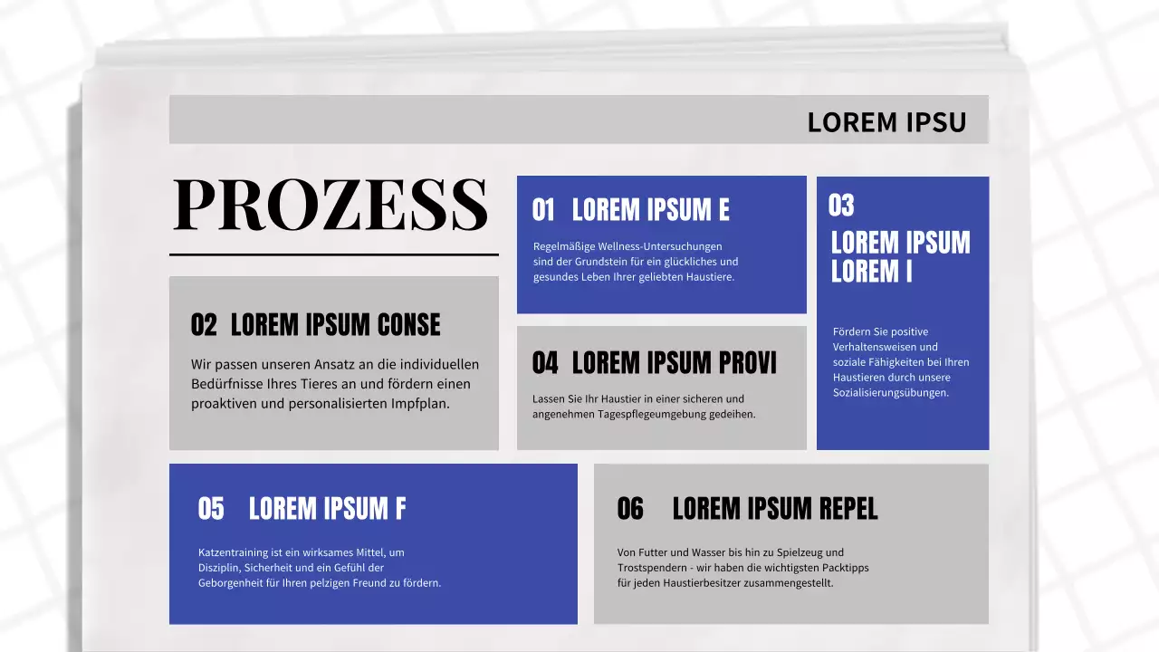 Blau und Schwarz Klassisches Zeitungsmotiv Geschäftsbericht