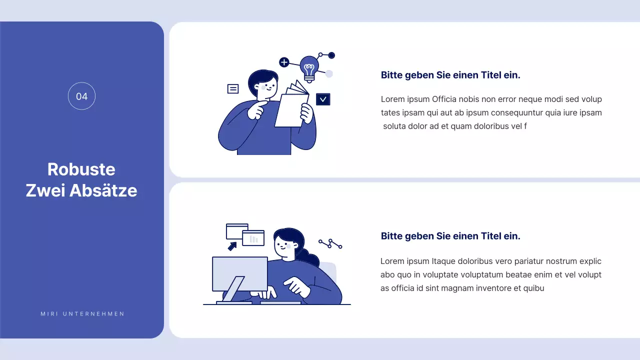 Einfacher Text in Blau für einen Bericht, über den man viel schreiben kann