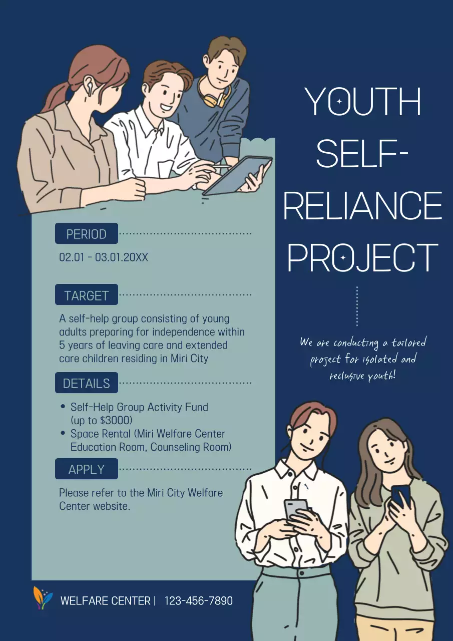 Navy Modern Youth Promotion Poster