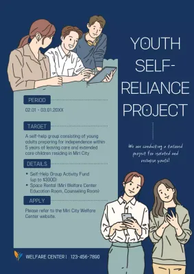 Navy Modern Youth Promotion Poster