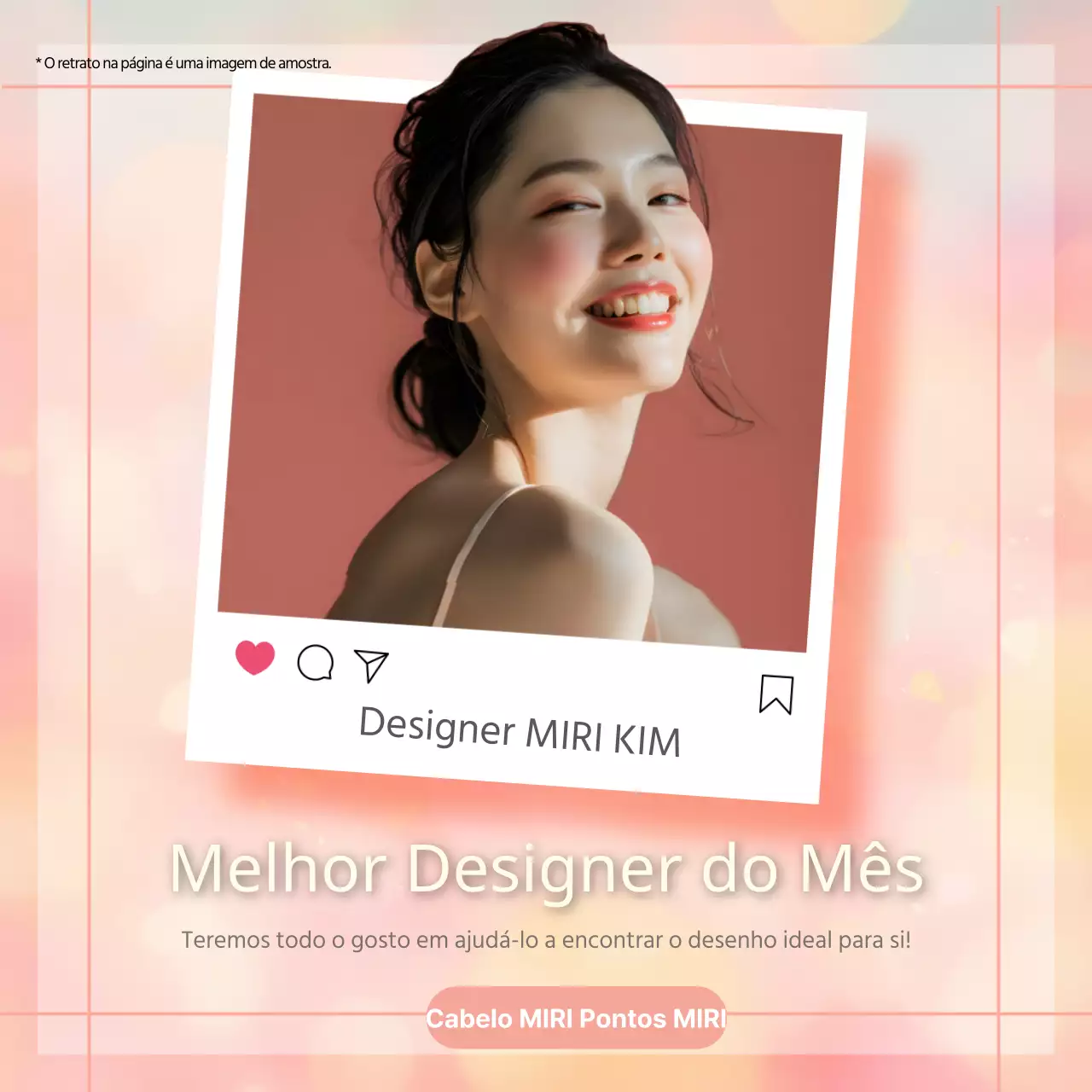 Promover uma marcação de cabeleireiro kitsch em cor-de-rosa e amarelo