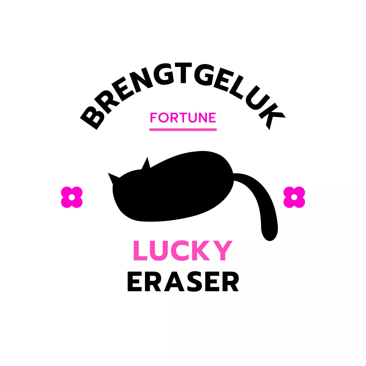 Rond briefpapier met een liggende kat