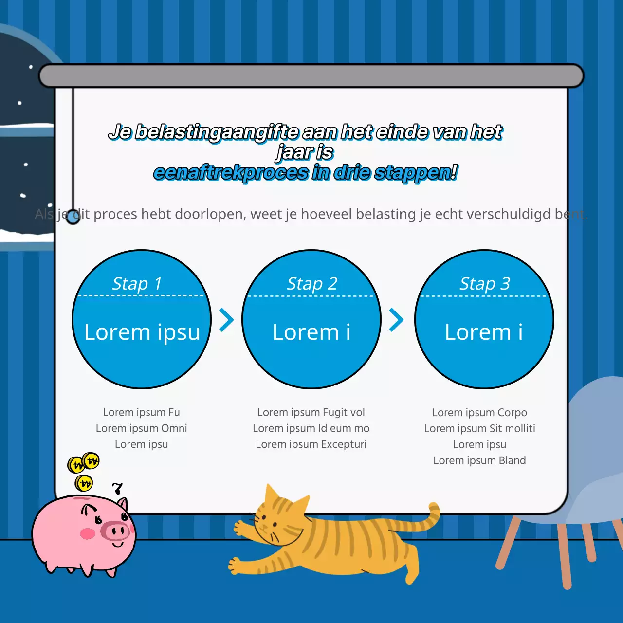 Marineblauw en wit boekhouden in een notendop