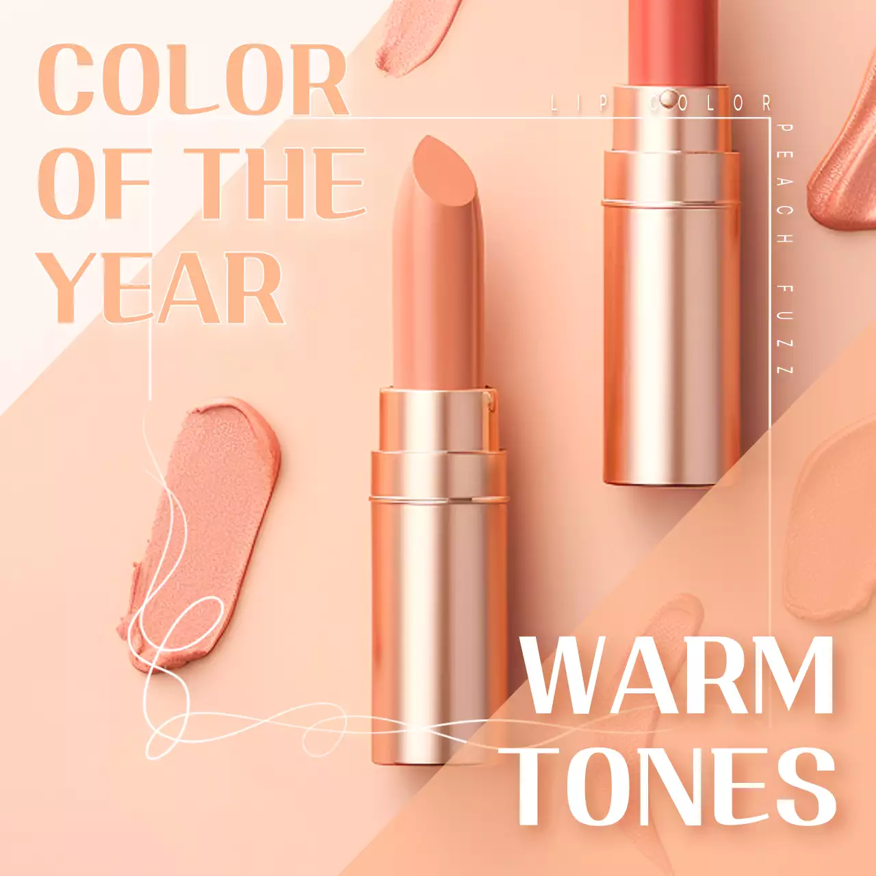 Peach Elegant Lipstick Promotion Social Media Post