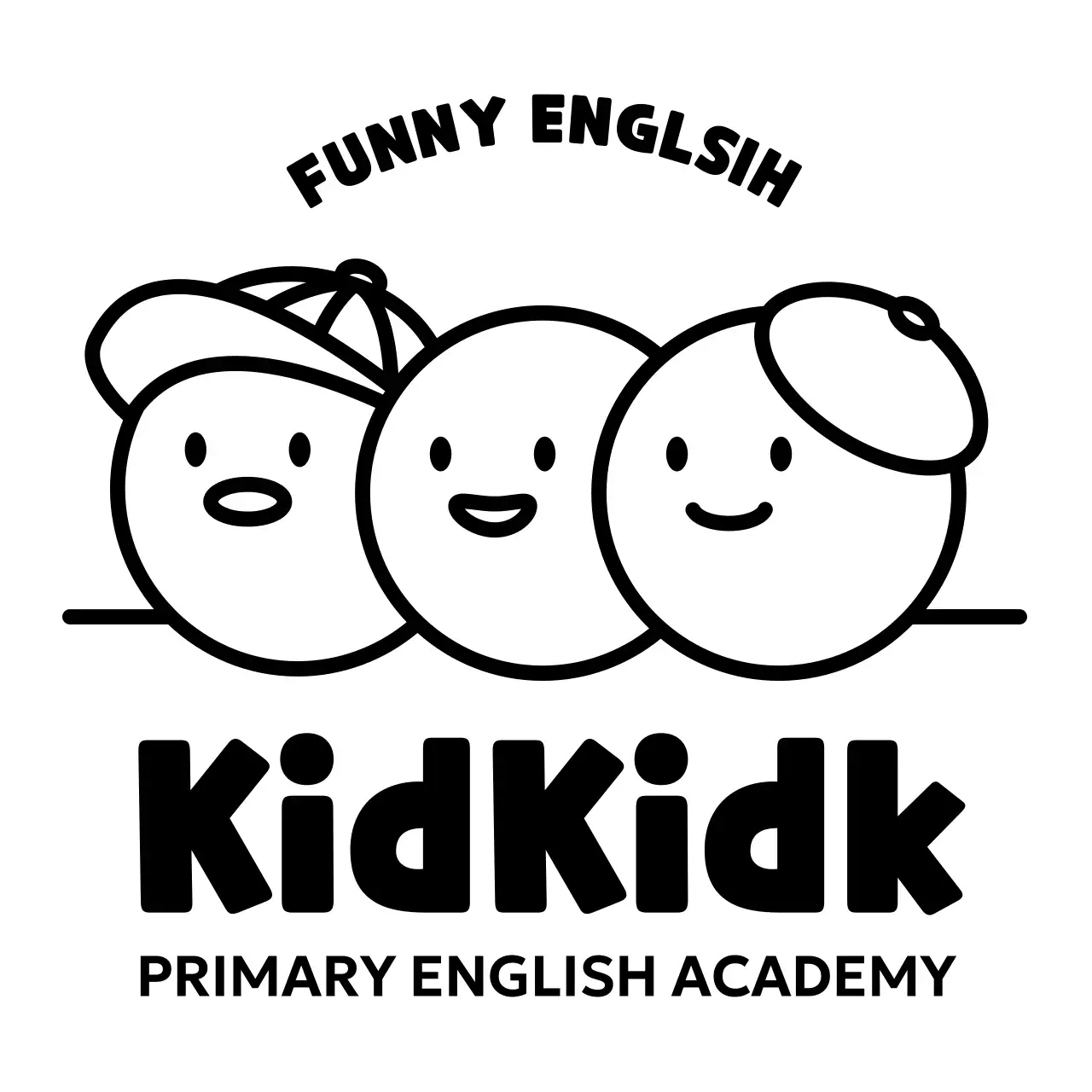 English school design with cute circle illustration