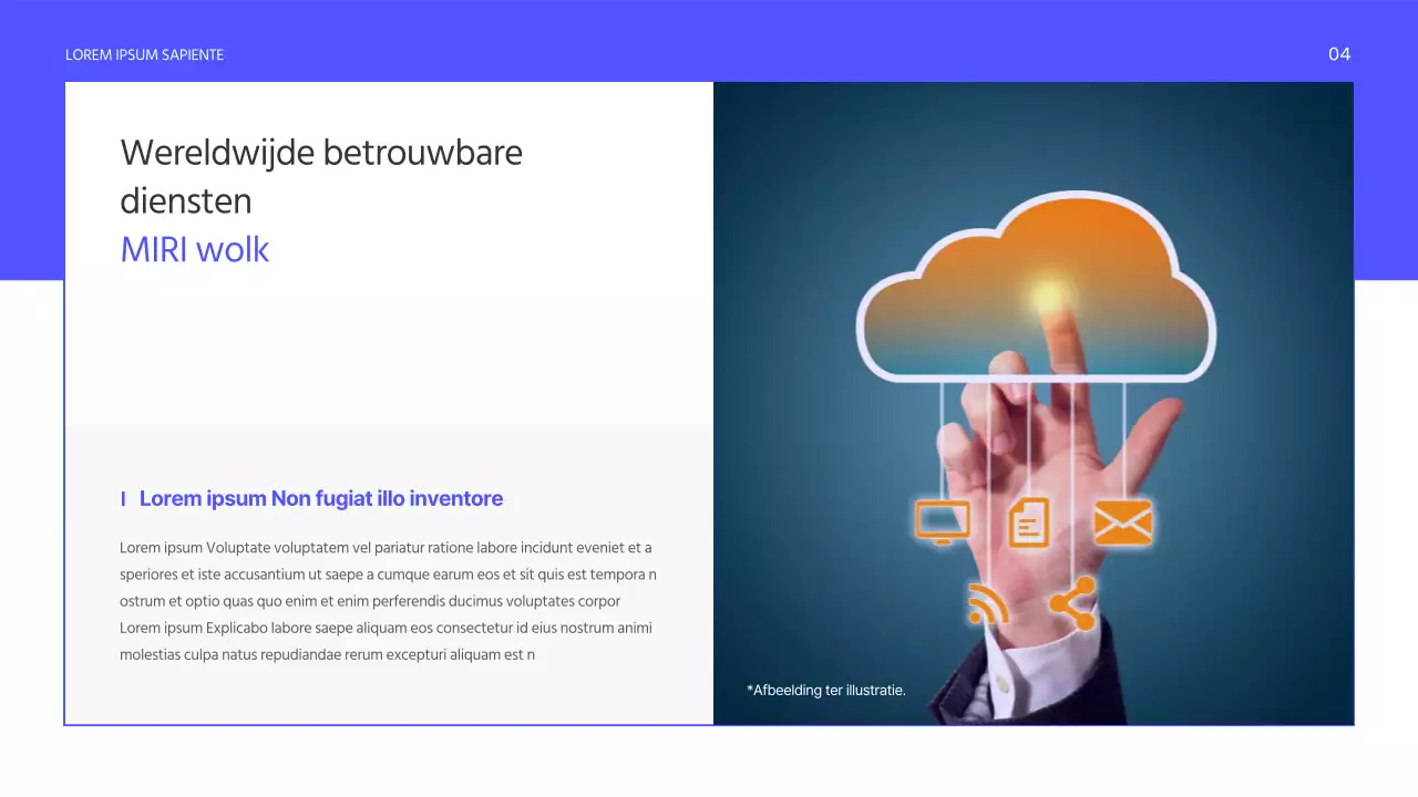 Een eenvoudige, paarse zakelijke serviceprospectus