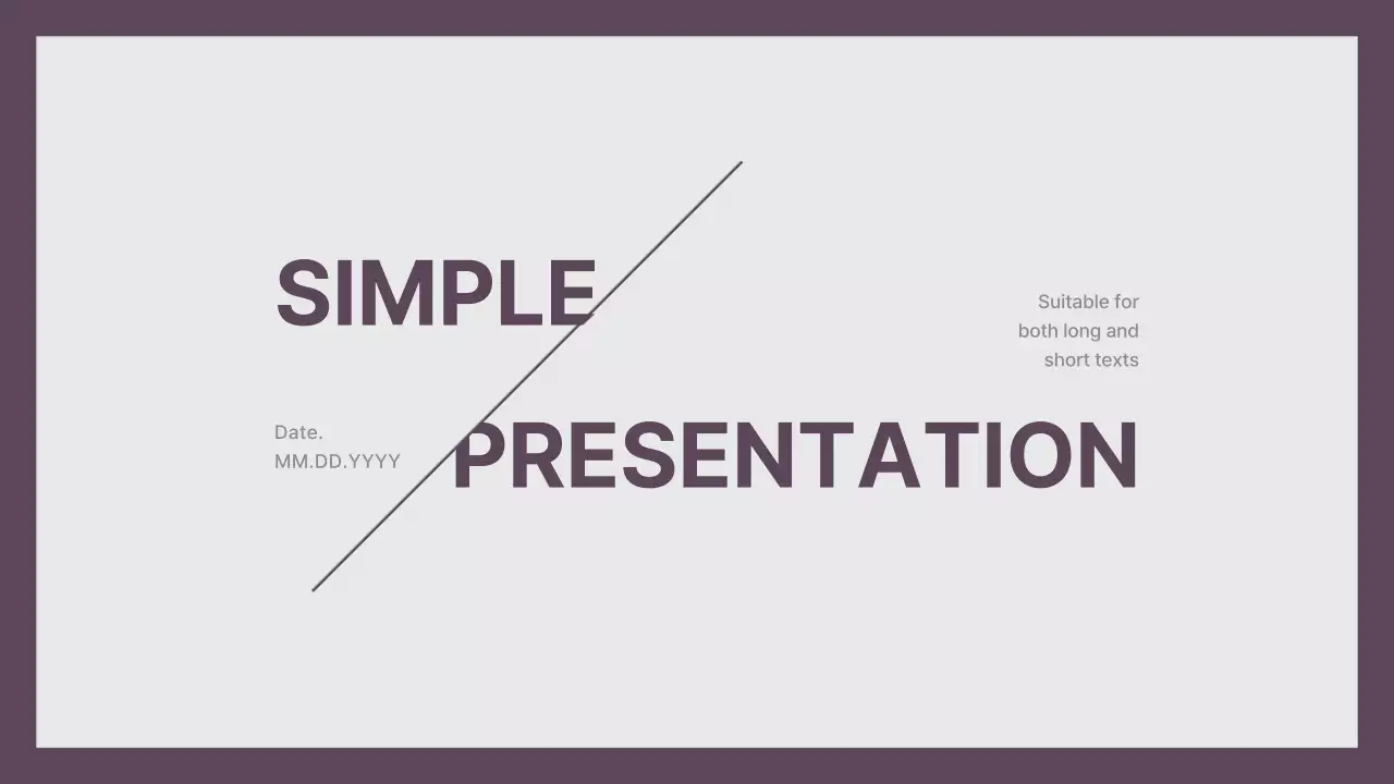 Purple Minimalist Template Presentation