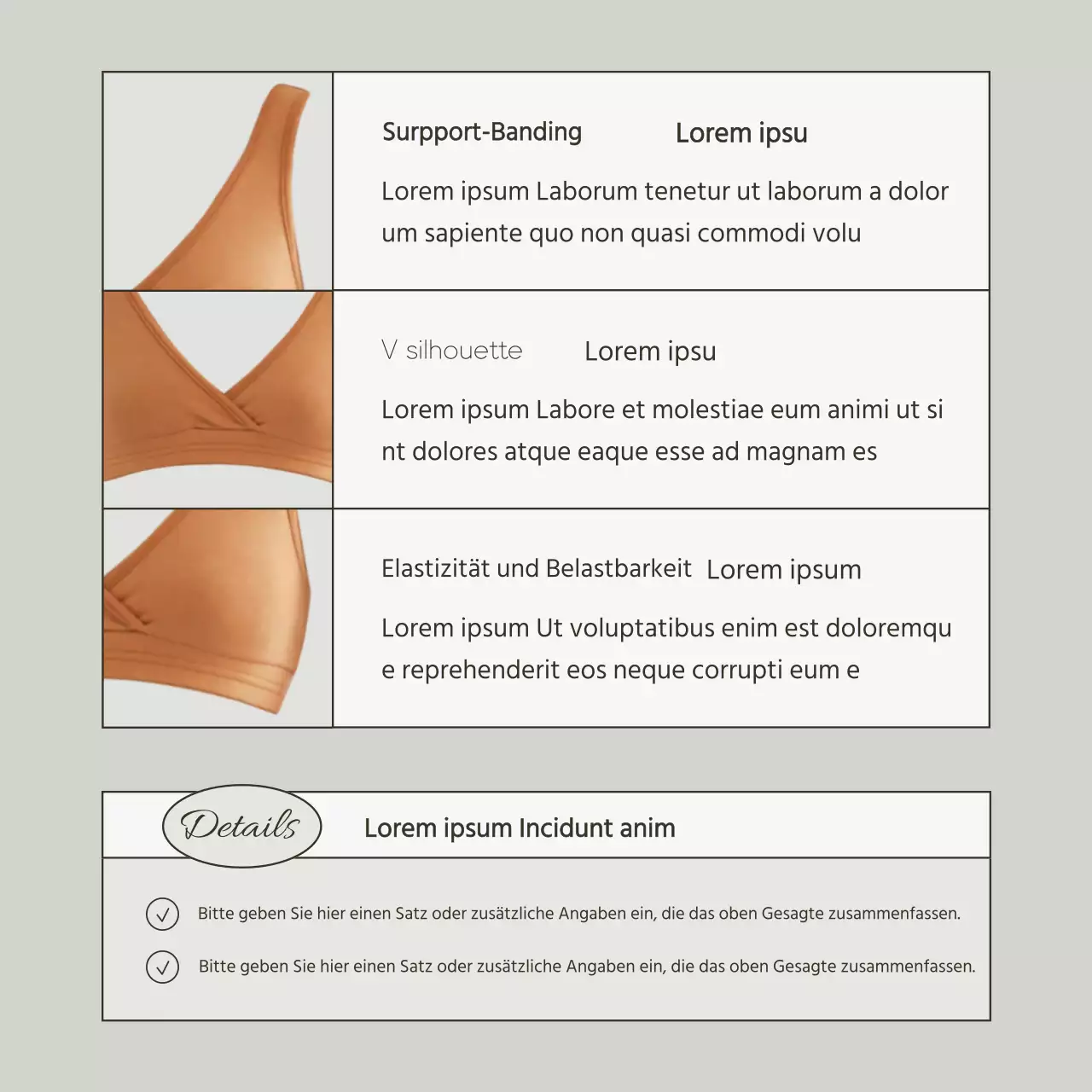 Einfache Unterwäschewerbung in Weiß und Chartreuse