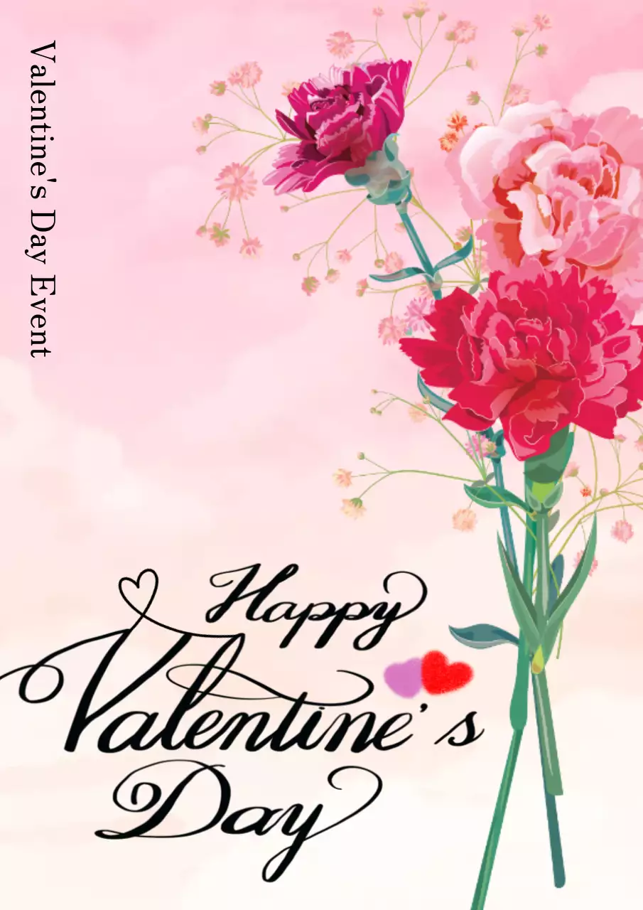 Pink Elegant Valentine's Card Poster