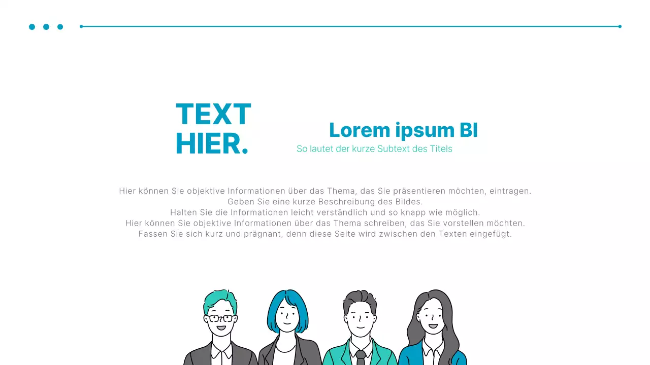 Eine einfache Geschäftspräsentation in Blau und Minze