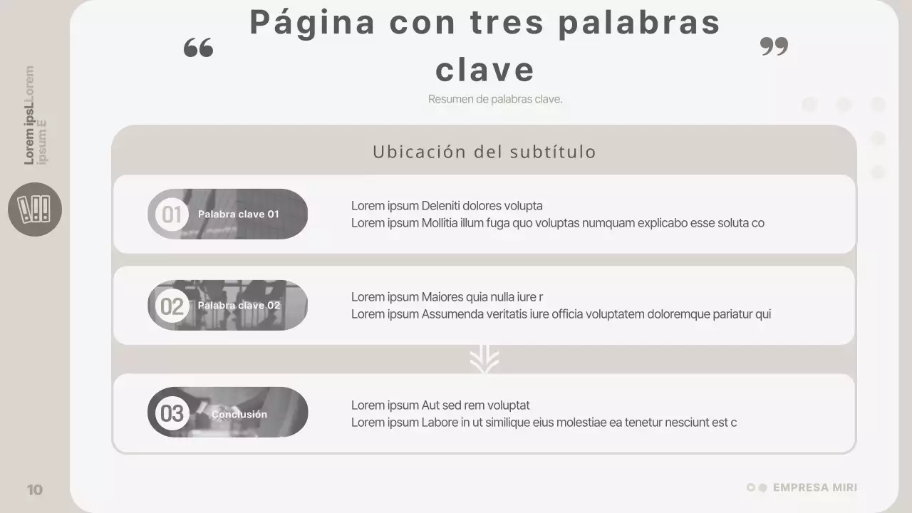 Una presentación de empresa sencilla y de color beige