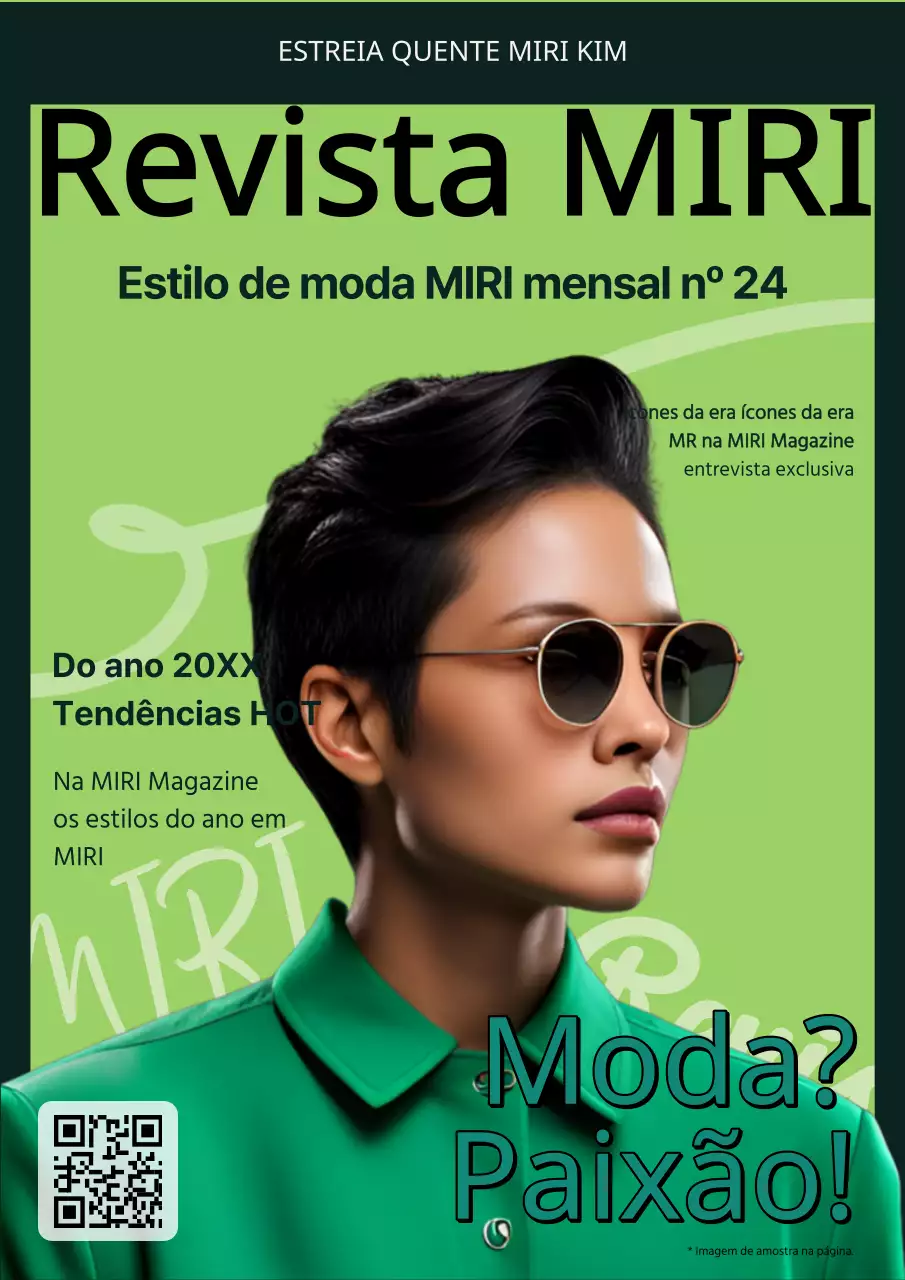 Capa de revista de moda de luxo com fundo chartreuse