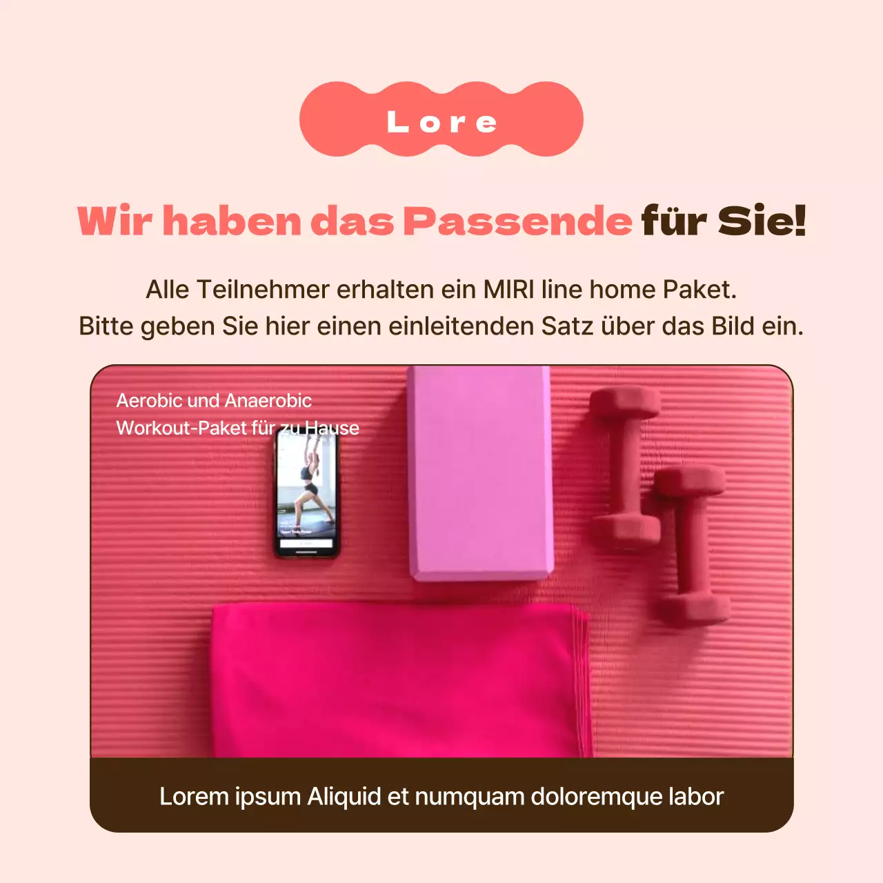 Werben Sie für ein einfaches rosa-braunes Heimtraining, um Unterstützer zu gewinnen
