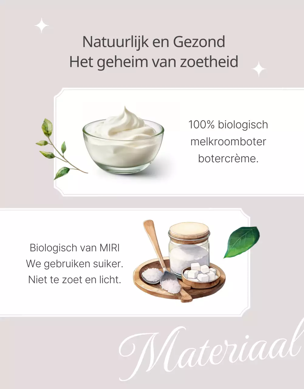 Promoot een klassieke bakkerijtaart in beige