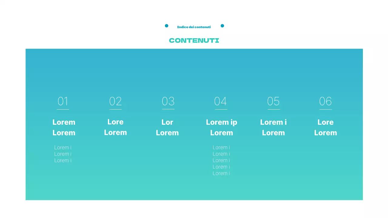 Una semplice presentazione aziendale in blu e menta