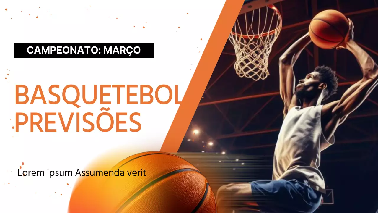 Promover um simples jogo de basquetebol em cor de laranja