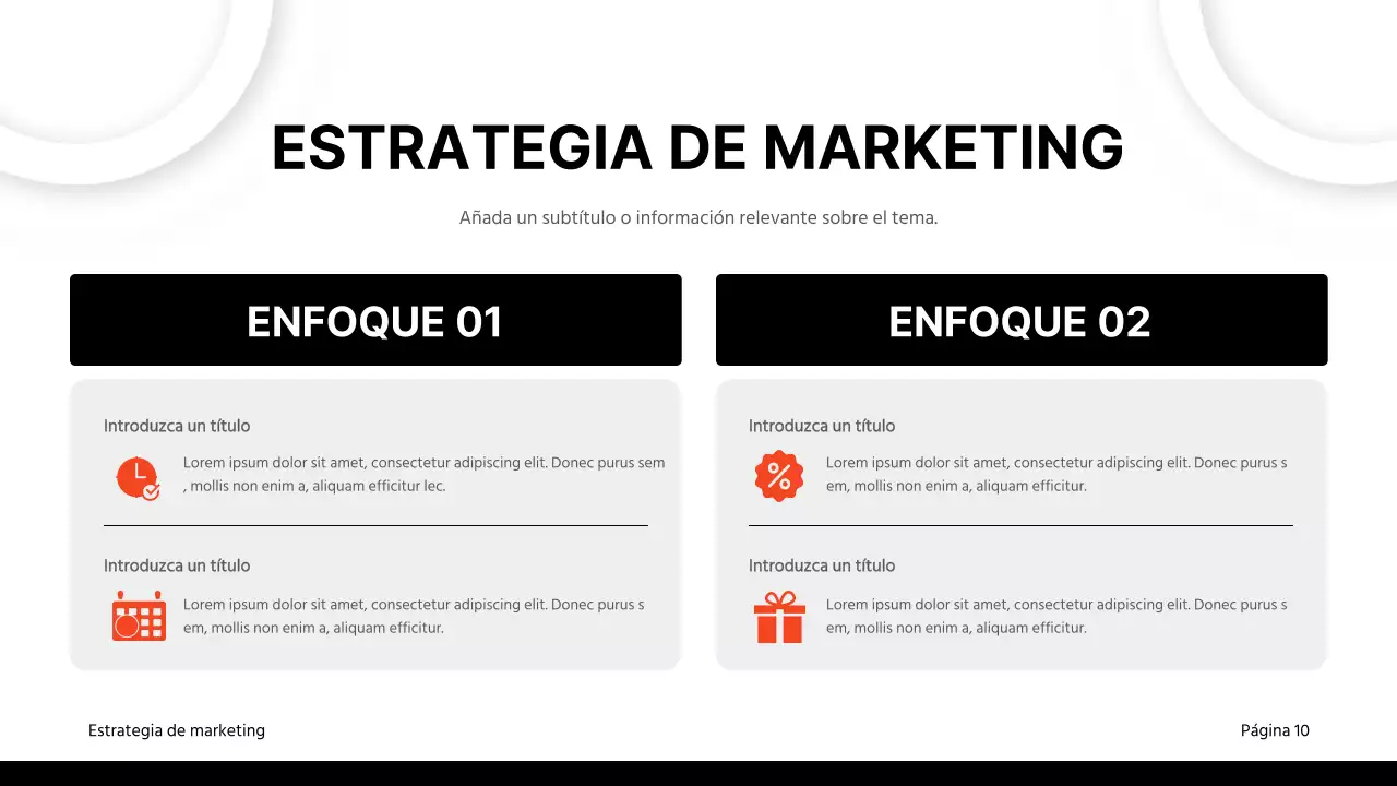 Material clásico para informes comerciales en negro y rojo