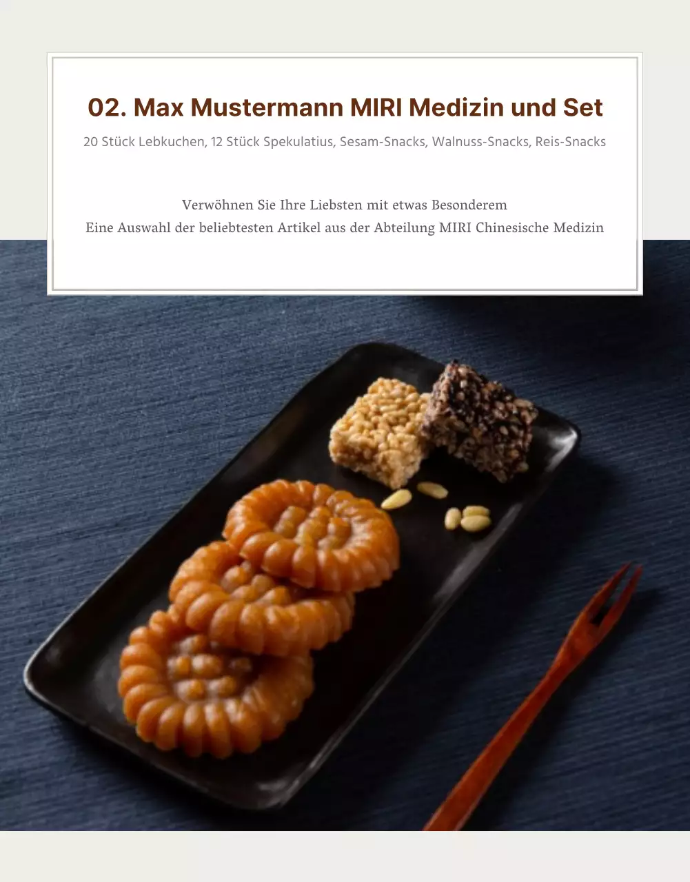 Werbung für ein einfaches hanwa Weihnachtsgeschenkset in Beige und Braun