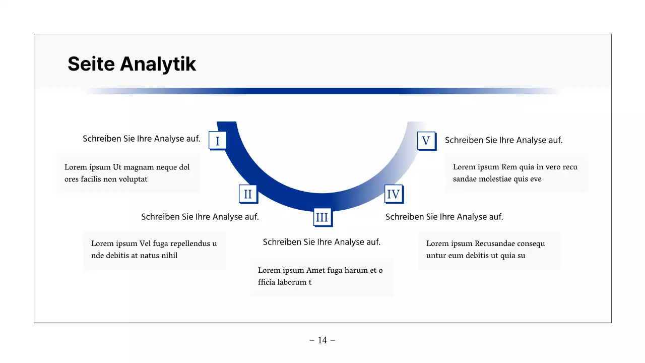 Basisbericht zum Ausdrucken in Marineblau und Grau