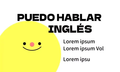 Concepto promocional en amarillo y negro para una escuela de inglés