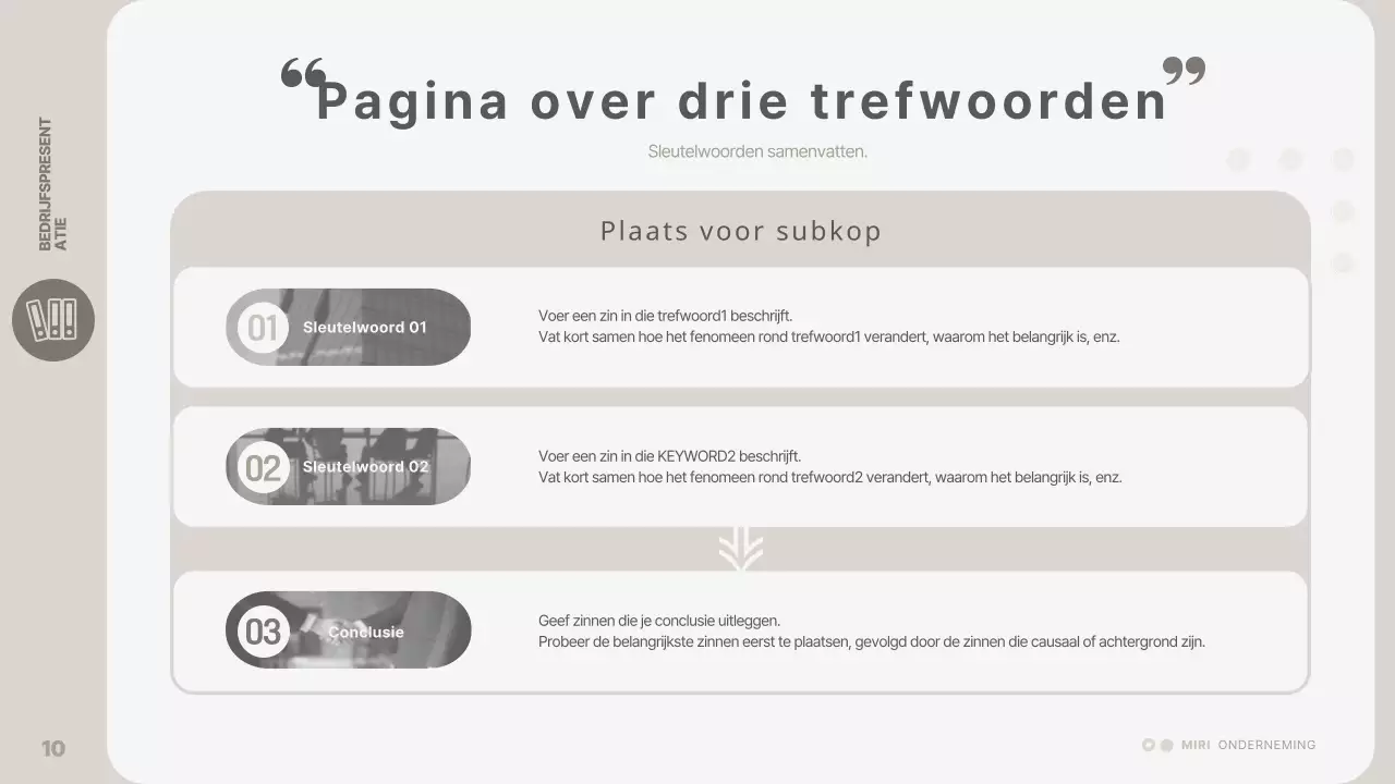 Een eenvoudige, beige bedrijfspresentatie