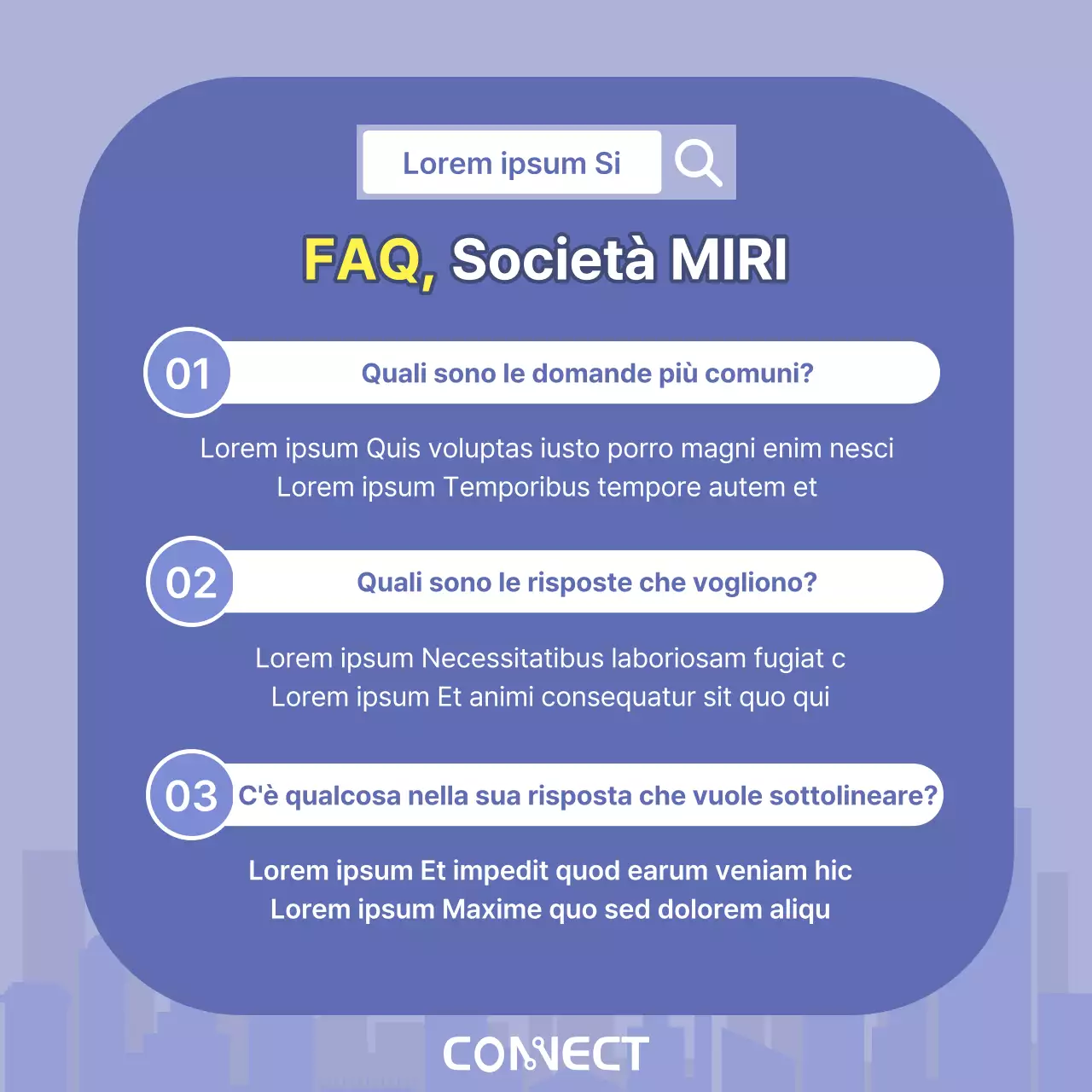 Una lettera di presentazione aziendale minimalista in viola e giallo