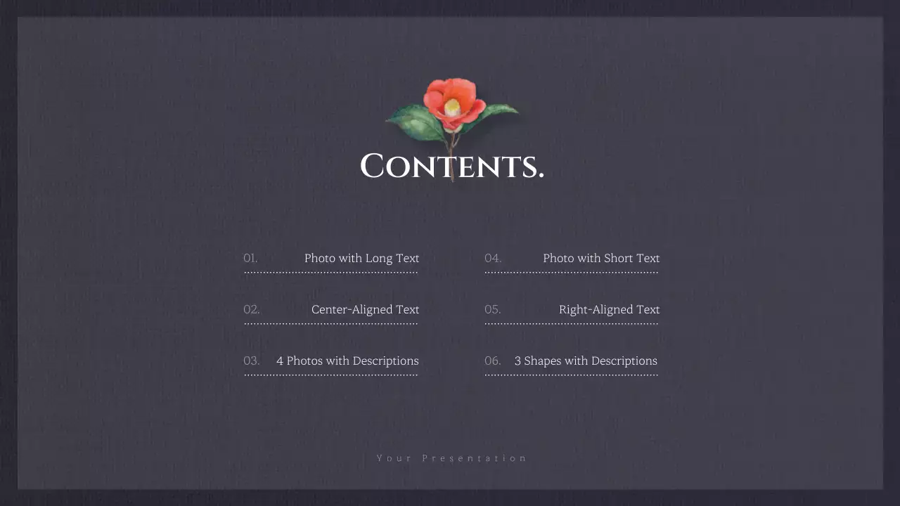 빨간색 우아한 꽃 프레젠테이션