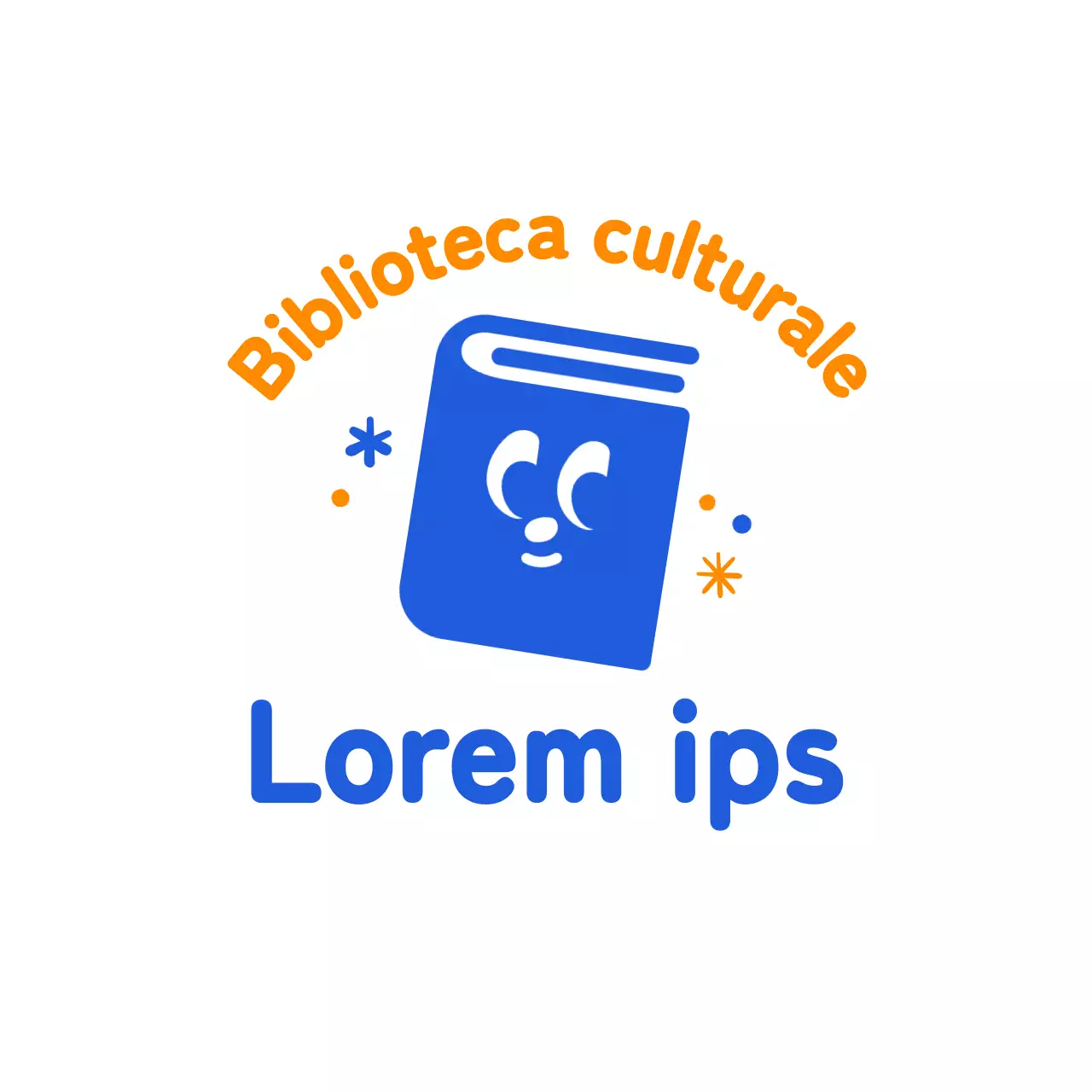 Logo della biblioteca con illustrazione di un libro