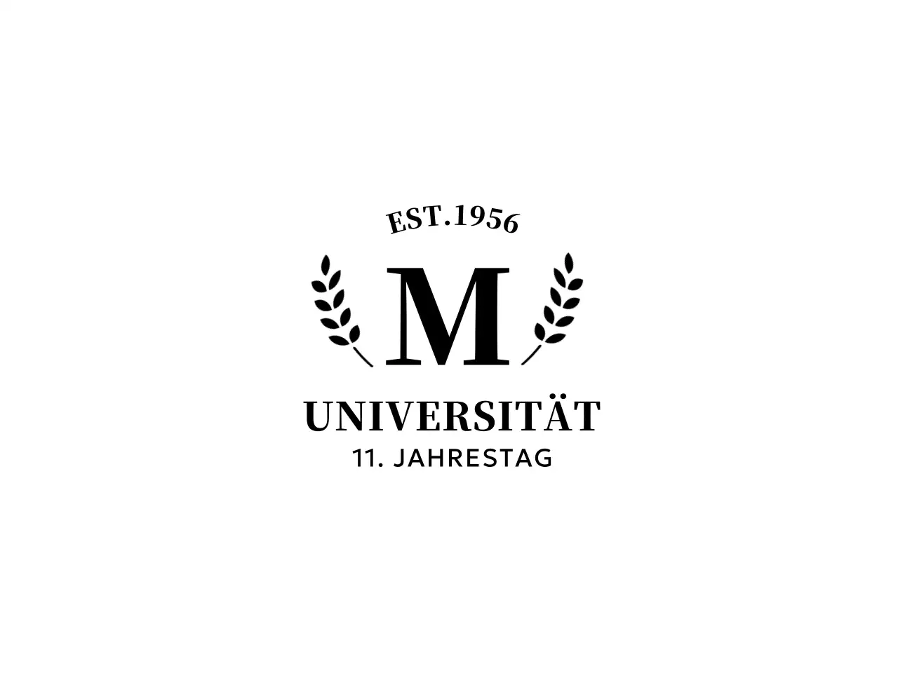 Einfaches Konzept Universität Souvenir mit Lorbeer-Logo