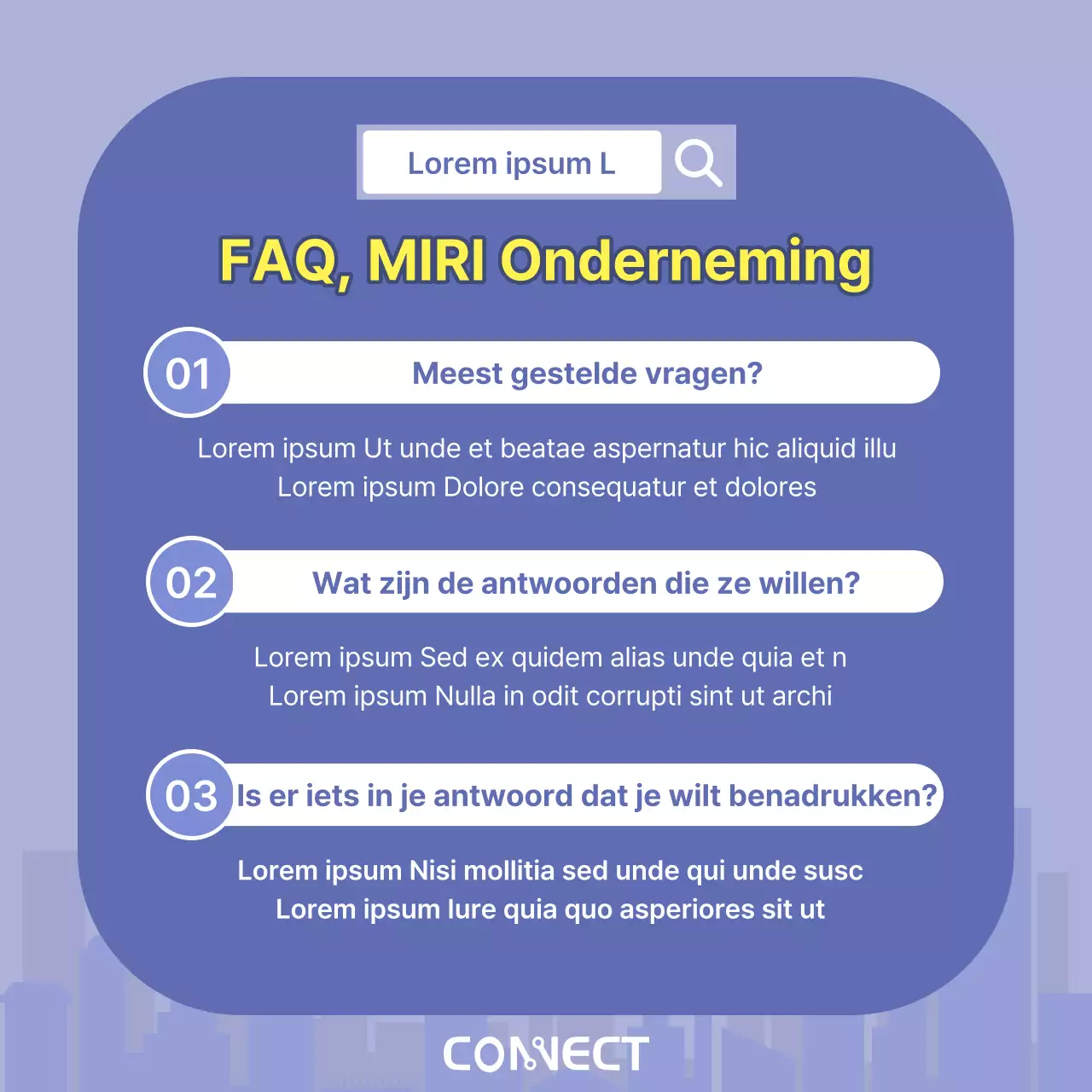 Een minimalistische zakelijke sollicitatiebrief in paars en geel