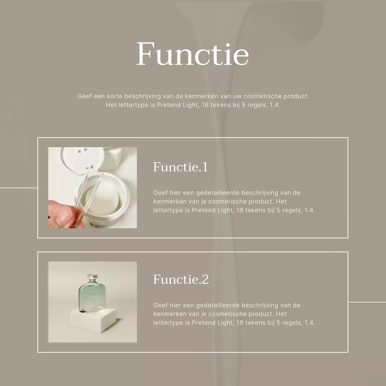 Bevorder eenvoudige cosmetische huidverzorging in beige