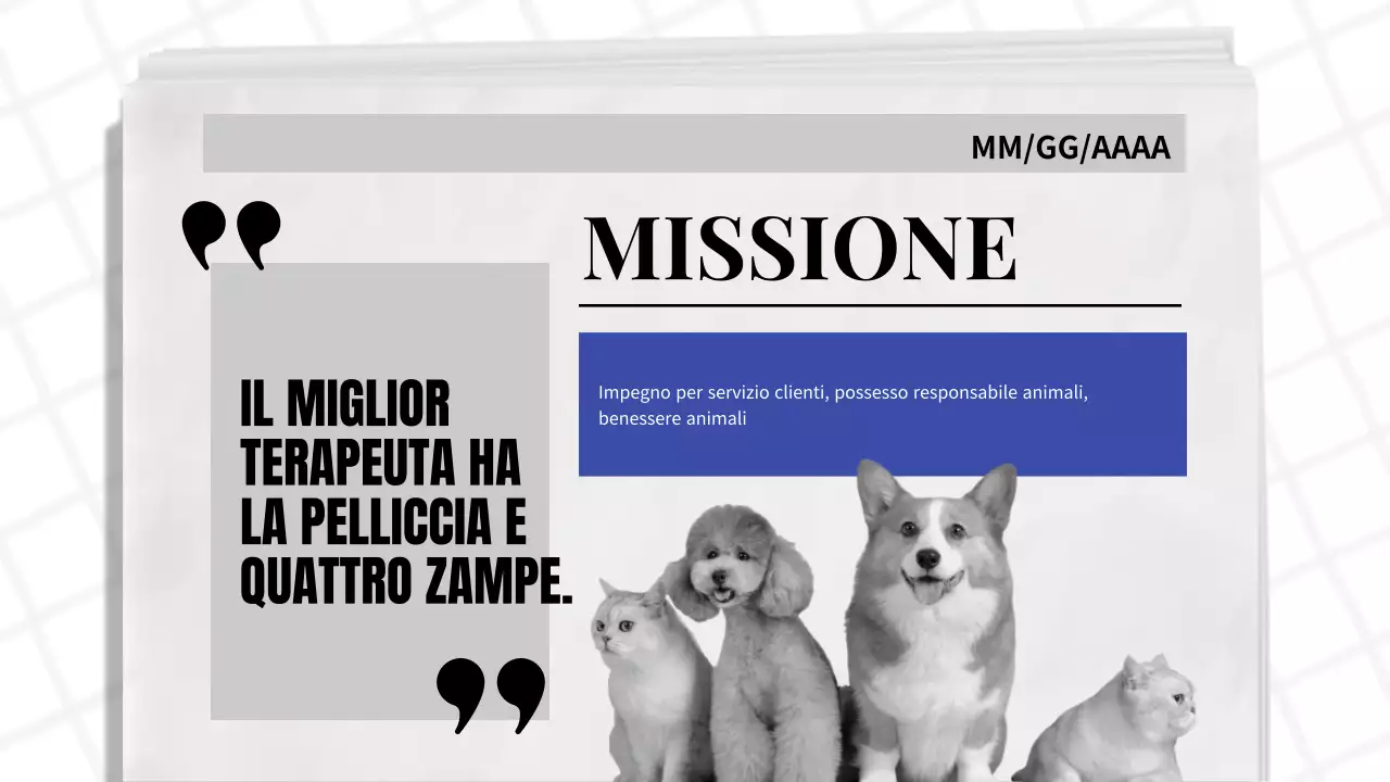 Rapporto d'affari a tema giornale classico blu e nero