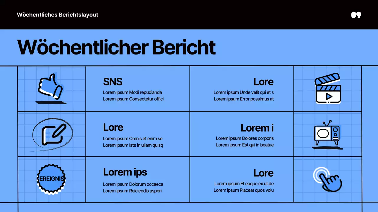 Kitschige Sitzungsunterlagen in Blau