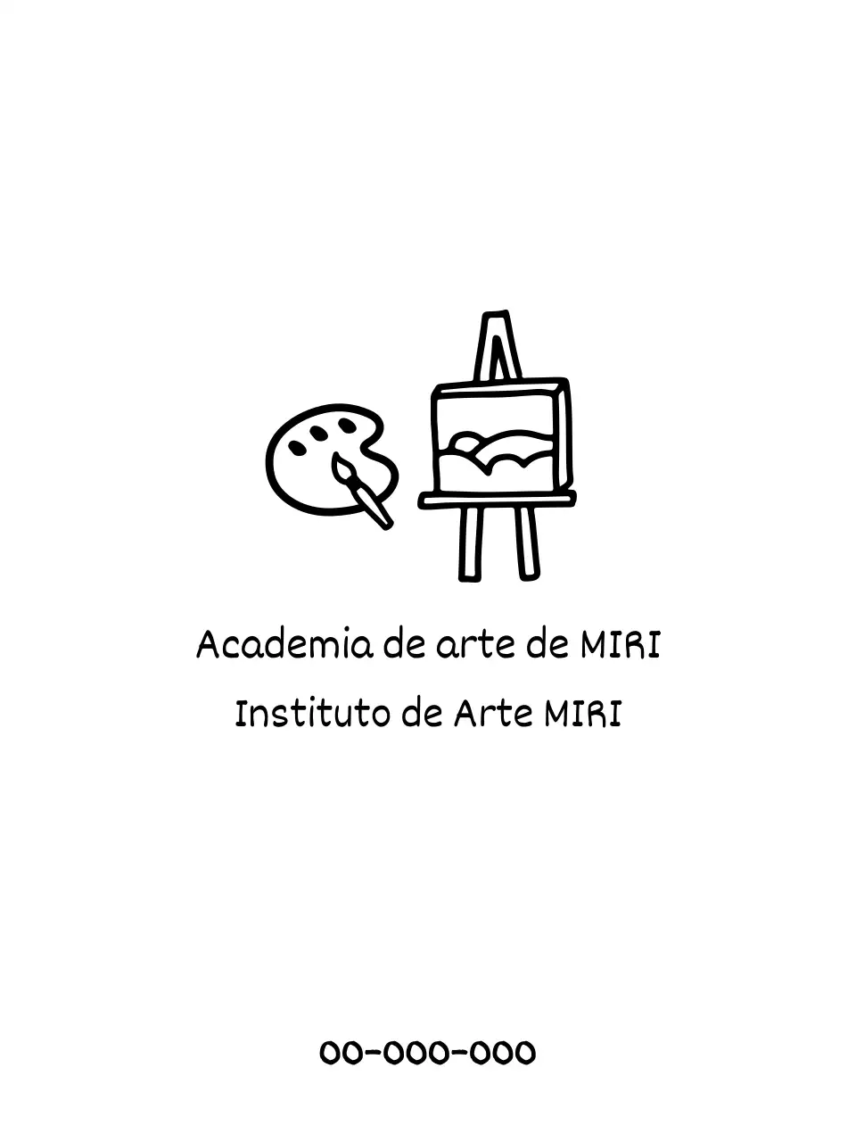 Uma escola de arte com paletas e telas de pintura