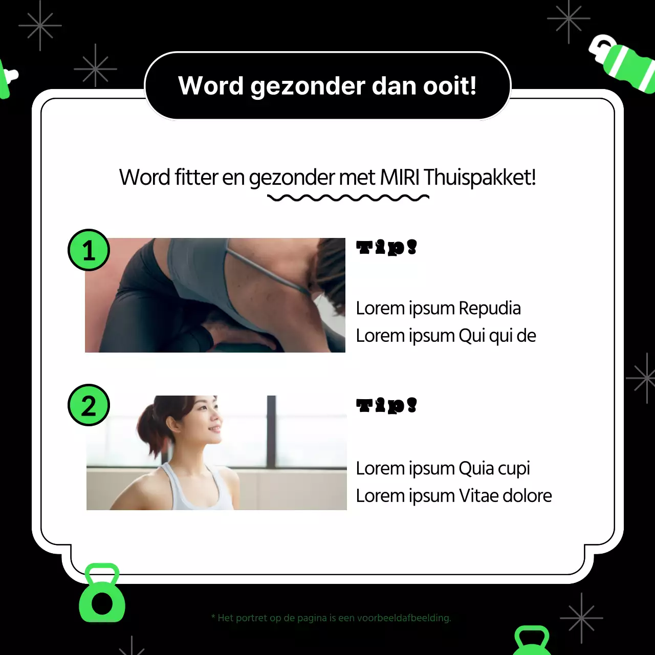 Werf supporters voor een kitscherige thuisworkout in neon en zwart