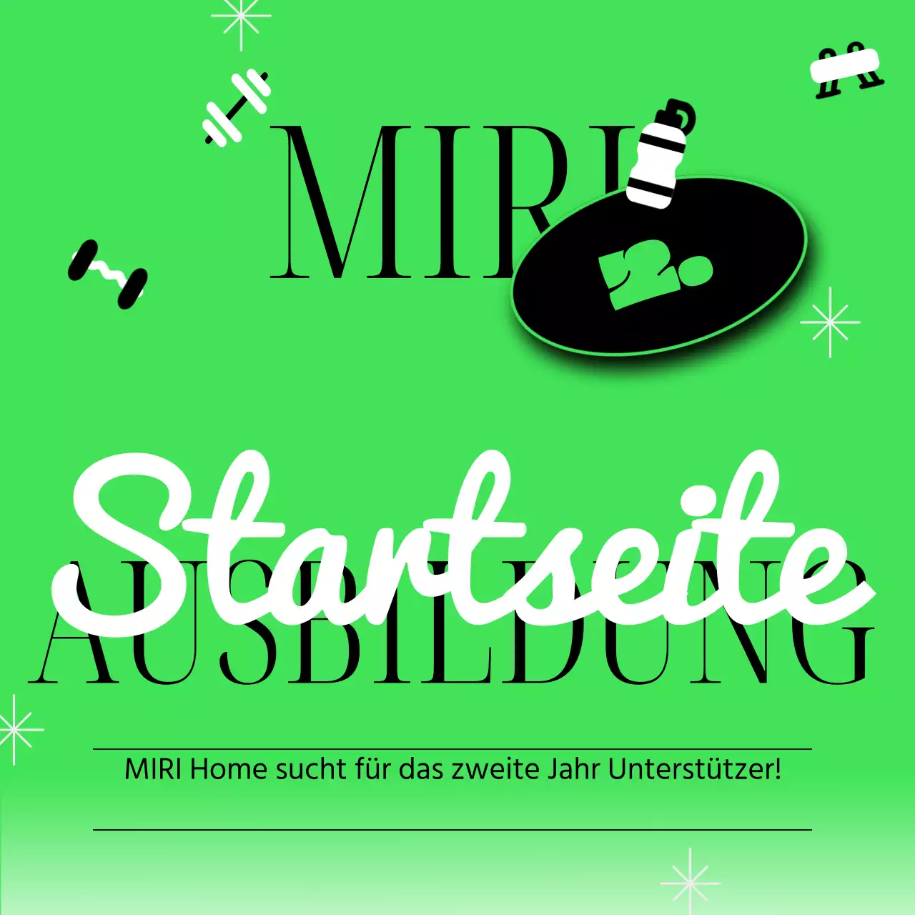 Rekrutieren Sie Unterstützer für ein kitschiges Workout zu Hause in Neon und Schwarz