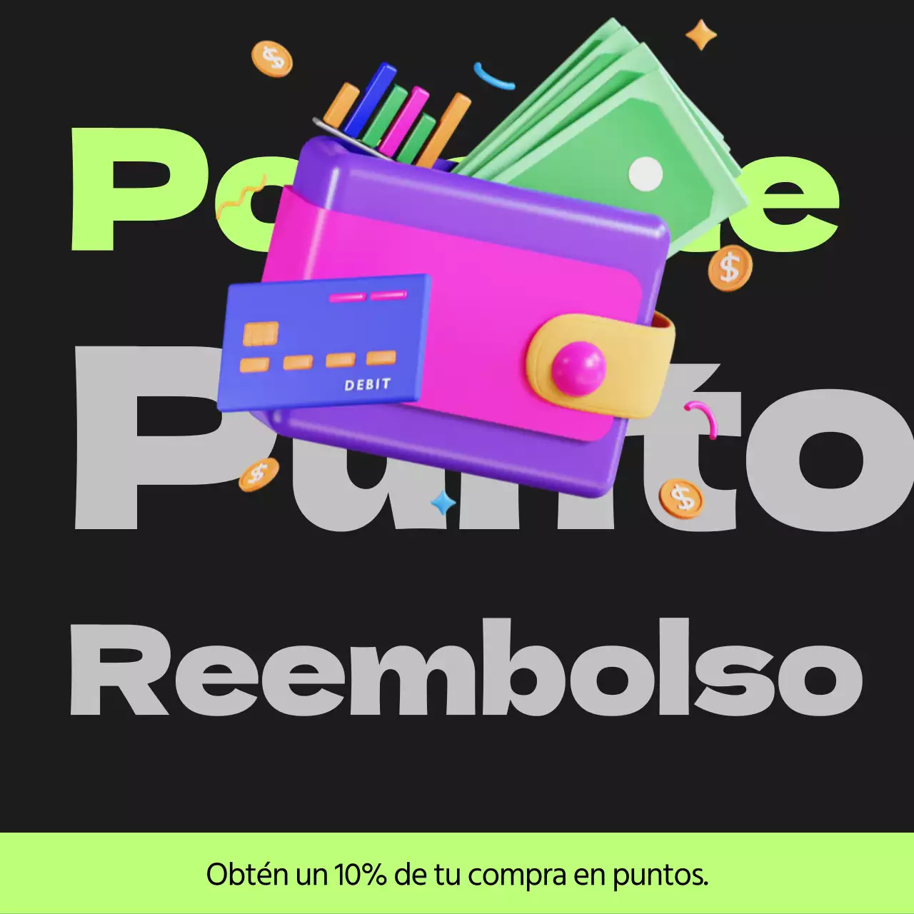 Cyberpunk points payback post en negro y verde lima