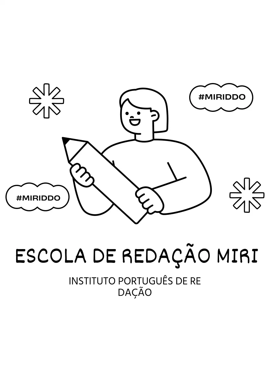 Escola de ensino secundário gira com lápis e personagens