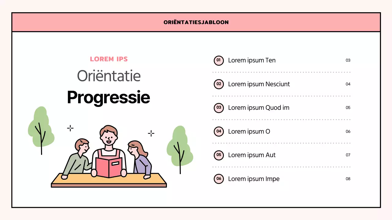 Een eenvoudige roze en limoengroene oriëntatiebrief voor een kinderdagverblijf