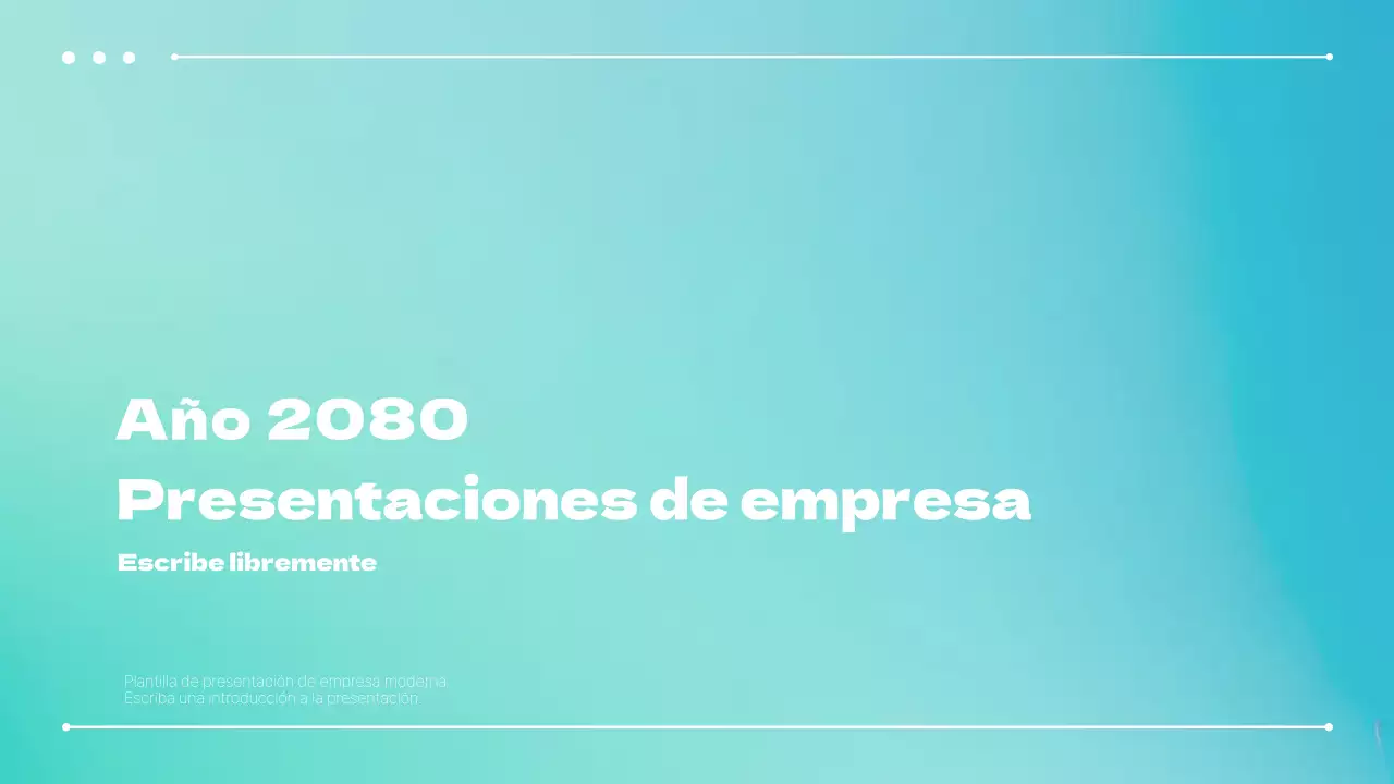 Una sencilla presentación comercial en azul y menta