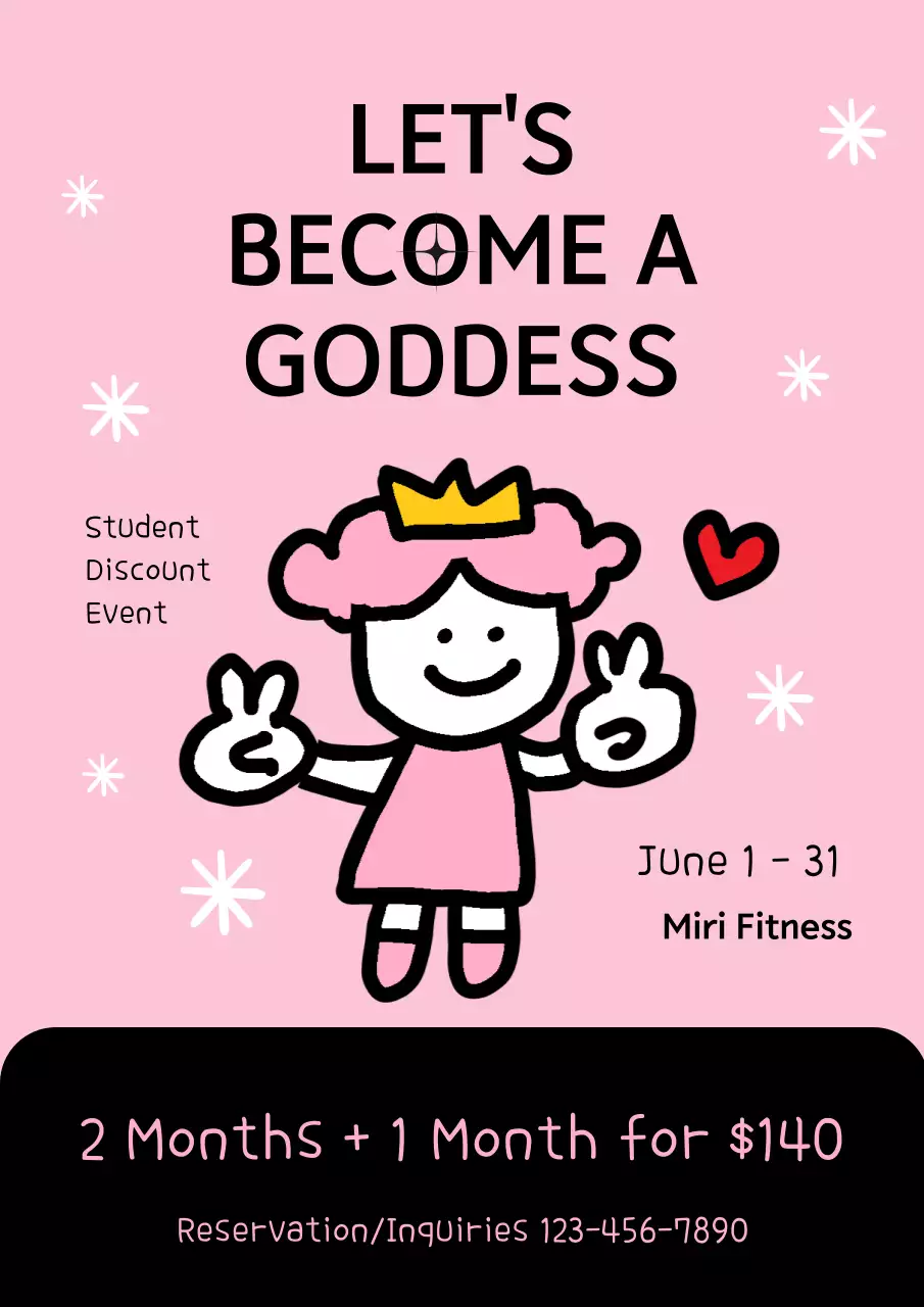 Pink Simple Fitness Promotion Poster