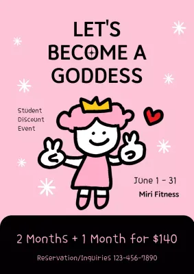 Pink Simple Fitness Promotion Poster