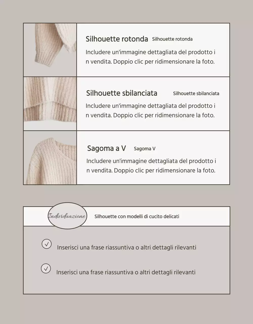 Annuncio di maglieria invernale moderna in beige e marrone