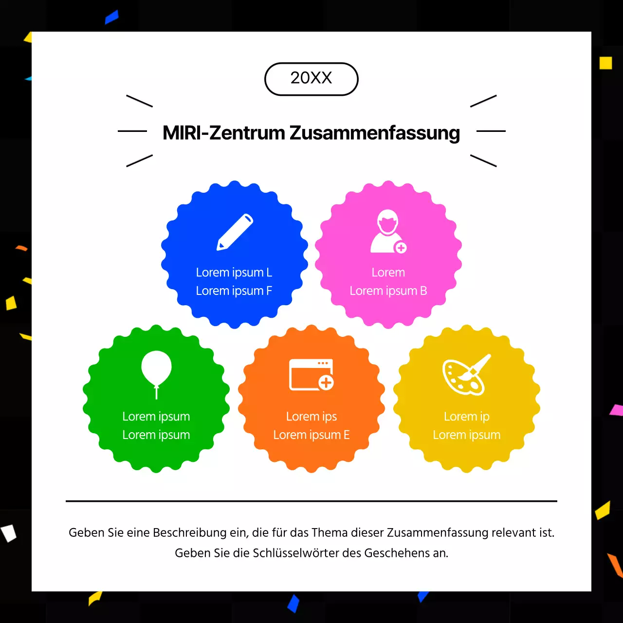 Kitschige Jahresendberichte in Pink und Neonfarben